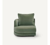 Mezzo divano sinistro, arrotondato, modulare in velluto, TIBERIO Verde mezzo divano sinistro