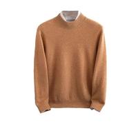Mezzo dolcevita da uomo caldo tinta unita lavorato a maglia Business Casual Maglione, Lighttan, L