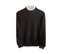 Mezzo dolcevita da uomo caldo tinta unita lavorato a maglia Business Casual Maglione, Nero , L