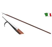 MEZZO MARINAIO CON ASTA IN LEGNO MARINO E GANCIO D'ACCOSTO IN OTTONE CROMATO