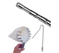 Mezzo Marinaio Palo Telescopico per Barche con 2 Ganci Sostituibili, Bastone Lungo per Raccogliere Alberi da Frutto, Fragole, Ciliegie, Bacche, Gancio di Salvataggio(Style c,71-162cm/28-63.8in)