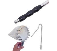 Mezzo Marinaio Palo Telescopico per Barche con 2 Ganci Sostituibili, Bastone Lungo per Raccogliere Alberi da Frutto, Fragole, Ciliegie, Bacche, Gancio di Salvataggio(Style b,85-208cm/33.5-81.9in)