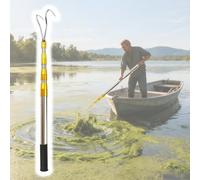 Mezzo Marinaio per Barca Strumento per La Rimozione Delle Alghe/Gancio per Barche, Asta Retrattile in Acciaio Inossidabile con Impugnatura in Gomma(2-Claw,143-600cm/56" - 236")