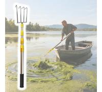 Mezzo Marinaio per Barca Strumento per La Rimozione Delle Alghe/Gancio per Barche, Asta Retrattile in Acciaio Inossidabile con Impugnatura in Gomma(4-Claw,60-150cm/24" - 59")