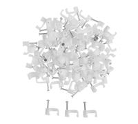 Mezzo morsetto a J con chiodo, Fermacavi quadrati in plastica PE da 4-14 mm con chiodi in acciaio ad alto tenore di carbonio, 100 pezzi(14mm)