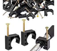 Mezzo morsetto J-Hook | Morsetto per tubo flessibile con chiodo, organizzazione domestica per asciugatrice installazione percorso montaggio fattoria giardino cortile patio vialetto cortile terreno