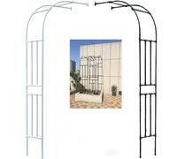 Mezzo traliccio ad arco da giardino in metallo per esterni, 10 misure, perfetto per piante rampicanti come vite e gelsomino, elegante pergolato e decorazione per garage (nero, altezza 240 x larghezza