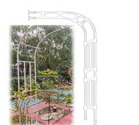 Mezzo traliccio per arco da giardino, pergolato in metallo, per piante rampicanti e viti, facile da montare, 22 pezzi, decorazione per prato esterno, per rose e fiori (bianco, 1,2 x 2,7 x 0,5 m)