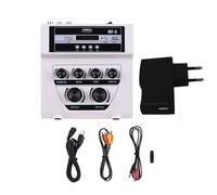 MF-8 Mini Mixer esterno Echo stereo Amplificatore di ingresso doppio microfono con effetto registrazione BT Mp3 Artisti e Band(MF-8-White)