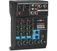 MF artSHOP Console Mixer Audio Professionale, 4 Canali, USB Bluetooth, Mixer Digitale per DJ Studio Live Streaming