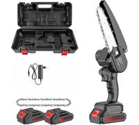 MF artSHOP Mini Motosega a Batteria, 6 Pollici, 48V con Doppia Batteria, Ricaricabile 8000mah, Sega Elettrica per Potatura e Giardinaggio, Custodia Inclusa