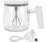 MF artSHOP Tazza da Caffè in Vetro con Agitazione Automatica 400ml, Mug Elettrica Auto Mescolante Ricaricabile USB, con Manico, per Caffè Latte Cappuccino Cioccolata, 100mm