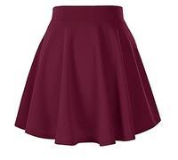 Mfacl Maxi Gonna Gonne per Le Donne - Donne Basic Versatile Stretchy Flamare Casual Mini Skater Gonna Skirt Skirt Skirt Breve Gonna Vino Rosso Nero (Color : Red, Size : XS)