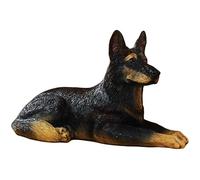 MFAOSHI Decorazioni Pastorali Scultura di Cane da Giardino, Ornamento da Pastore Tedesco in Resina Animali Statua per Casa, Ufficio, Patio Statua,Nero,42.5 * 17.5 * 25.5cm