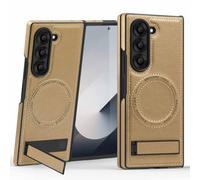 MFAOSHI Magnetica Custodia per Samsung Galaxy Z Fold 8 Ultra, Sottile Affari Pelle Cover con Pieghevole Supporto Ricarica Wireless Caso,d'oro,Fold 8 Ultra
