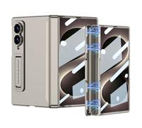 MFAOSHI Sottile Custodia per Samsung Galaxy Z Fold 8, Duro PC Glassata Cover con Pieghevole Supporto Schermo Fotocamera Cerniera Protezione Caso,d'oro,Z Fold 8