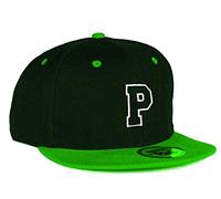 MFAZ Morefaz Ltd Ragazzo Cappello da Baseball Pico Plano di Stile Junior Nero Verde Picco A-Z Lettera Ragazze Bambino (P)