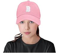 MFAZ Morefaz Ltd Rosa Cappello da Baseball Ragazzo Bambino di Stile Junior A-Z Lettera Ragazze Bambino Bambini Rosso Nero (B)