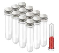 MFCGHXR 12 Pezzi Provette in Plastica con Tappo a Vite,mini 30ml provette plastica,Provette adatte per idroponica, dolci, spezie