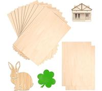 MFCGHXR Pacchetto da 12 Pannelli di Compensato di Tiglio 3mm, 200 x 100 x 3 mm, Ideale per Taglio Laser e Progetti di Lavorazione del Legno, Legno di Tiglio Non Finito per l'Espressione Creativa!