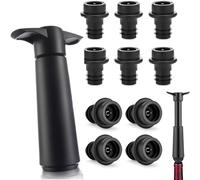 MFCGHXR Set di 11, set pompa salvavino vino, pompa salva vino con 10 tappi per vino, per la vinificazione fresca.