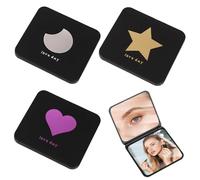 MFCGHXR Specchio Trucco Compatto da Viaggio ingranditore 15X Doppia Faccia Pieghevole 3 Pezzi 7x6.5cm Design Cuore Luna Stella Portatile per Borsa scrivania Valigia Uso Quotidiano e Vacanze