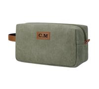 MFCHICIFY Borsa da toilette in tela personalizzata per uomini, regalo per testimoni dello sposo, borsa da viaggio per articoli da toeletta, kit da barba, regalo personalizzato per uomini, anniversario