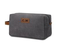 MFCHICIFY Borsa da toilette in tela personalizzata per uomini, regalo per testimoni dello sposo, borsa da viaggio per articoli da toeletta, kit da barba, regalo personalizzato per uomini, anniversario