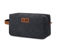 MFCHICIFY Borsa da toilette in tela personalizzata per uomini, regalo per testimoni dello sposo, borsa da viaggio per articoli da toeletta, kit da barba, regalo personalizzato per uomini, anniversario