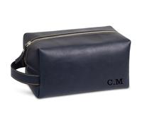 MFCHICIFY Regalo personalizzato per uomini, borsa da toilette in pelle con monogramma, regalo per testimoni dello sposo, borsa da viaggio per articoli da toeletta, borsa da toilette da uomo in pelle