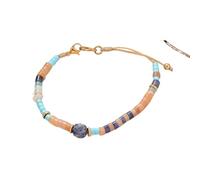 MFESFCS Braccialetto Gemma Di Cristallo 2 pezzi di perline colorate con ciondoli regolabili, braccialetti da donna(Color-A)