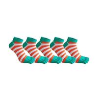 MFESFCS Calzini Con Dita Separate Uomo 5 Paia Di Calzini Da Uomo Con Punta Alla Caviglia In Cotone A Righe Di Colore Brillante Traspirante Da Barca Calzini A Cinque Dita Ragazzo 4 Stagioni(Color1)