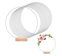 MFESFCS Cerchio in Metallo 10PCS Metal Floral Hoop Centerpiece Table Decorations Wreath Ring Place Card Holders Silver Craft Ring DIY Wedding Dream Catcher(25cmX10)