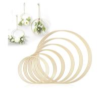 MFESFCS Cerchio in Metallo 18/10Pcs Rings Set 15-30cm DIY Bamboo Hoops Set for Flower Wreath Dreamcatcher Making Craft DIY Wedding Wreath Decor(10pcs 26cm)