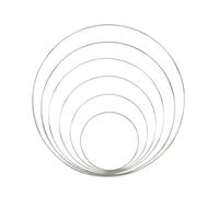 MFESFCS Cerchio in Metallo 4pcs 15-40cm Silver Iron Metal Ring Wreath Bride Handheld Garland DIY Macrame Floral Dream Catcher Hoops for Wedding Party Decoration(Color 6)
