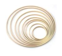 MFESFCS Cerchio in Metallo 5Pcs Ring Round Wooden Ring Hoop Frame DIY Wreath Decorative Circle Craft Tools Wedding Decoration DIY Kit(30cmX5)