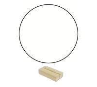 MFESFCS Cerchio in Metallo 5pcs Wooden Base Wreath Iron Ring Iron Hoops 30cm Size Metal Center Pieces Golden Metal Gold Metal Gold Circle Centerpieces(Black Wood)