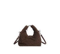 MFESFCS Vintage Borsetta Da Sera Borsa tote in peluche semplice tinta unita for donna, casual e versatile, perfetta for fare shopping o uscire(Brown,M)