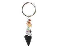 Mfewcabn Portachiavi In Pietra Di Cristallo Di Ossidiana, Portachiavi In Pietra Naturale, Portachiavi Con Pietra Preziosa Esagonale, Accessori Pendenti Per Decorazioni Per Borse, Nero, 85 Mm