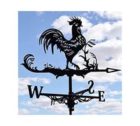 MFFACAI Segnavento a forma di gallo, Decorativo retrò, Resistente alla ruggine, Acciaio inossidabile, Nero