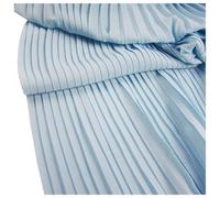 MFfly Tessuto in chiffon plissettato con volant e perle, per abiti, gonne, costumi, cucito, materiali artigianali, larghezza 150 cm, LX177 (azzurro, raddrizzare, 2 metri)