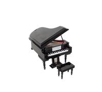 MFGSDFR Mini Ornamenti di Strumenti Musicali Modello di Pianoforte A Coda Ornamento Strumento Musicale in Miniatura con O Senza Musica(4,18 * 12 * 15CM)