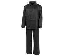 MFH 2 Pezzi Antipioggia Pantaloni Giacca Esercito Campeggio Militare Pesca Black