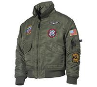 MFH Bambini Giacca Pilota Us CWU con Distintivo di Aviator - Oliv, M