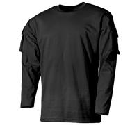 MFH Camicia a maniche lunghe US Con tasche sulle maniche Uomo Militare Nero