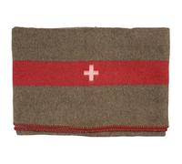 MFH Coperta in lana svizzera, 200 x 150 cm, per cavalli, da campeggio, da esercito svizzero, marrone, Mid-century