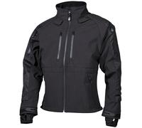 MFH Giacca Softshell Protect Nera Impermeabile Outdoor Cappuccio Reißverschluss