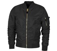 MFH Giacca US Airforce MA1 Uomo Urbano Giacca A Vento Leggero Casuale Caldo Nero