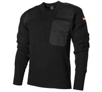MFH Maglione BW Uomo Casuale Maglione Militare Opera Lavorato A Maglia Nero