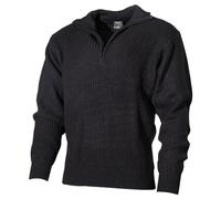 MFH Navy Marina Maglione Acrilico Uomo Caldo Cadetto Dovere Militare Nero